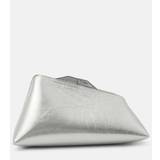 The Attico 8.30 PM metallic leather clutch - silver - One size fits all