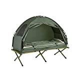 SoBuy OGS32 4-i-1-tält med tältsäng, sovsäck, luftmadrass och tillbehör, tältsäng för 1 person