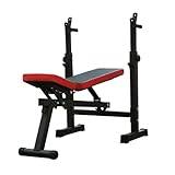Squat Rack Weightlifting Bed,Free-Press Bench Home Gym Equipment 551LBS Max LoadAdjustable Squat Barbell Bar Power Stand Weight Bench