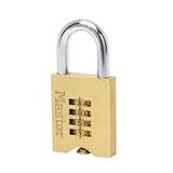 Master Lock 651EURD 4-siffrigt kombinationshänglås med mässingsstomme, guld, 10 x 5,1 x 1,3 cm