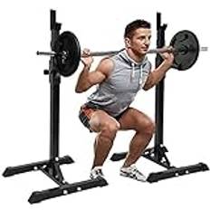 Large Multifunctional Fitness Chair Dumbbell Bench Adjustable Squat Rack Stand, Multi-Function Barbell Rack Heavy-Duty, Strength Training Workout, Fre