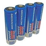 Mediacom AA2500 Nickel-metallhydrid (NiMH) 2500mAh uppladdningsbart batteri - Uppladdningsbara batterier (2500 mAh, nickelmetallhydrider (NiMH), blå, 4 stycken)