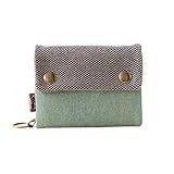Qurlon Unisex minimalistisk denim canvas plånbok kompakt korthållare och nyckelväska för män och kvinnor enkelt och snyggt kortfodral, färg-1, ledig