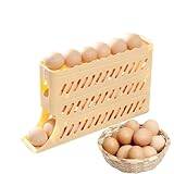Egg Holder,Rolling Egg Tray,Egg Dispenser,Egg Storage Container,4-layer,30 Eggs,Fridge Storage Containers For Eggs,Egg Storage Container For Kitchen And Refrigerator Side Door