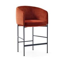 Adea - Bonnet Bar 93 Chair, Black Metal Leg Removable Upholstery, Cat. 4, Opera 2 - Barstolar - Johan Ridderstråle,Mats Broberg - Orange - Metall - Röd/Orange