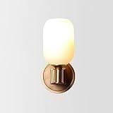 Classic Wall Sconce Light Indoor Lighting Fixture White Glass Lampshade Copper Wall Lamp Modern Wall Lamps for Home Decor Bathroom Bedroom Bedside Hallway Stairs