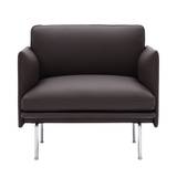 Muuto - Outline Studio Chair / Polished Aluminium Base Easy Leather Root - Fåtöljer