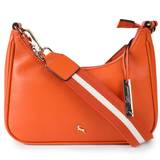 'Bella Toscana' Real Leather Crossbody Bag with Webbing Strap: 64296 Mandarin NA