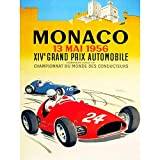 Wee Blue Coo vintage Annons transport Grand Prix Monaco 1956 konsttryck affisch väggdekor 30 x 40 cm