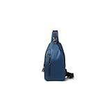 VIPAVA axelväskor för kvinnor Men's waterproof chest bag, simple commuting shoulder bag, outdoor large capacity crossbody bag (Color : Blue, Size : 6 * 17 * 30cm)