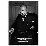 HYIHAN Canvas Wall Poster Winston Churchill helvete canvas konst 40 x 60 cm ingen ram