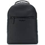 Ferragamo - ryggsäck med broderad logotyp - herr - kalvskinn - one size - Svart