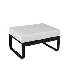 Fermob Bellevie 1-sits fotpall liquorice, off-white dyna