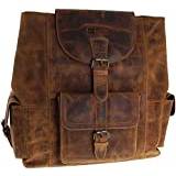 Fashion Boots unisex väska FB Bags 1213 Backbag Red läderryggsäck brun