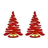 Alessi Barkplace Tree BM16S2 R – uppsättning av två placecards med formen av en julgran, i färgat stål med epoxiharts, rött med porslinsmagnet