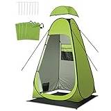Duschtält camping, LIBERRWAY toaletttält popup 120 x 120 x 195 cm vattentät integritet omklädningstält med golv spännlinor pinnar mobil toaletter och duschkabin-grön
