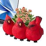 moonyan Red Bird Planter, Cardinal Bird Planter | Triplet Cardinal Birds Blomkruka,Kreativ blomkruka med tre små fåglar, röda fåglar trillingar Blommig suckulentbehållare för inomhusbruk