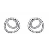 Fiorelli Silver Circle Spiral Design Cubic Zirconia Plain Silver Earrings E5644C