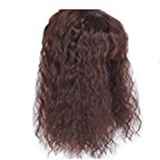 DieffematicJF Peruk Women's Half Head Wig Long Synthetic Hair Wavy Water Curly Invisible Top Wig Block Increase Hair Volume (Color : BYM025-2)