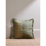 Soho Home - Andal Fringed Printed Linen Cushion - Men - Green