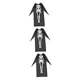 Amosfun 3 St Halloween Kostymer Ben Skalle Outfit Skelettdräkt Skelett Outfit Skelett Halloween Mantel Halloween Skelett Kläder Vuxen Kostymer Kläder Kläder Spökkläder Trasa Cosplay Barn