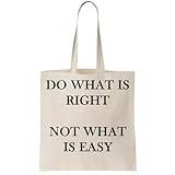 Functon+ Do What Is Right Not What Is Easy Canvas Tote Bag Natural, Beige färg
