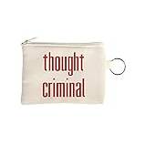George Orwell 1984 Animal Farm Thought Criminal liten plånbok myntväska med nyckelring beige, BEIgE, En storlek,
