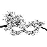 Wambere Maskeradmask, dam mask spets masker spets mask karneval dekorationer masker för kvinnor halloweenkostym aftonklänning dans boll party cosplay avslutningsbal tillbehör, silver