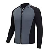 Quick Dry Jacka Våtdräkt för män 2 mm våtdräkt i neopren Tjocka Håll varma våtdräkter Dykning Surfing Snorkling Kajakpaddling Surf Snorkling,Gray,4XL