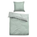 Rutigt påslakanset 140x220 cm - Randigt sänglinne i 100% bomull - Grön - Vändbar design - Tom Tailor