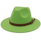 Unisex klassisk brun Fedora hatt höst och vinter jazz filt hatt retro kyrka platt topp brett brätte, Kiwi EN8, M