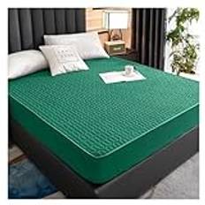 Vattentätt madrassöverdrag säkert vattentätt madrasskydd mjukt bekvämt andningsbart tryck sängkläder madrass sängöverdrag anpassat maskintvättbar (färg: Grön, storlek: 120 x 200 x 30 cm)