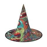 OUSIKA abstrakt monster halloween häxa hatt halloween kostym tillbehör häxa cosplay hattar för halloween fest dekoration