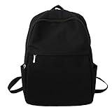ASADFDAA ryggsäck för kvinnor 1pc Female Pack Nylon Women Laptop Backpack Bagpack Shoulder Back Bag Style Solid Color Backpacks for Bookbag (Color : Schwarz)