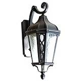 Classic Aluminum Waterproof Wall Sconce Lantern Traditional Victoria Vintage Outdoor Wall Lamp E27 Patio Garden Illumination Outside Wall Light Durable (Color : Rusty) The New (Bla