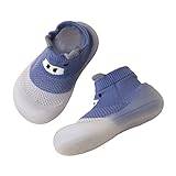 UnoSheng Baby flicka strumpor skor småbarn skor golv strumpor skor tecknad lapptäcke färg nät ventilerande ytterkläder baby skor pojke (blå, 22,5 bebis), blå, 23 EU