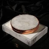White And Rose Gold Crystal Coaster Set Of Two