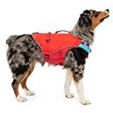 Kurgo Surf 'n Turf hundflytjacka, flytväst för hundar, reflekterande, justerbar, extra liten röd