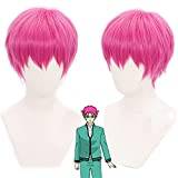 Saiki Kusuo ingen Sainan Saiki cosplay peruk anime Saiki K kort rosa syntetiskt hår för halloween fest + peruk mössa