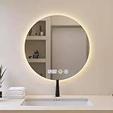 XWDHMHFE upplyst badrumsspegel, ramlös väggmonterad sminkspegel med dimbart ljus, smart dekorativ väggspegel med beröringsbrytare (storlek: 100 cm/39)