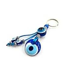 Nyckelring Nazar Boncuk Asömarlık med glaspärlor handgjorda onda ögat lyckobringare Talisman turkiskt blått öga, onda ögon (modell – 14)