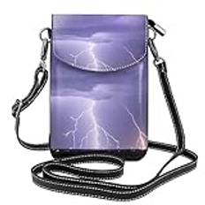 chenfandi Lightning Storm Crossbody väska med dragkedja och *axelväska för kvinnor med kortplats, avtagbar axelrem, 19,2 x 12,5 cm., Svart, en storlek
