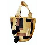Terra Fusion Dune tygväska | Wayuu väska | handgjord väska, Svart, Large (15x10 inches | 37X25cm)