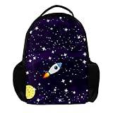 Personlig ryggsäck för kvinnor och män rymden galax ultra violett galaktisk skola resa arbete ryggsäck, flerfärgad, 27.5x13x40cm, Ryggsäckar