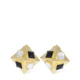 Pyramid Earrings W/ Crystals