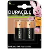 Laddbart batteri R14 (C) NiMH Duracell PreCharged 3000 mAh 1.2 V 2 st