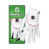 FootJoy Women's WeatherSof Golf Glove in White & Pink - Small