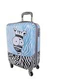 Liten resväska med styv kabinväska med ritningar 4 hjul 360°, Zebra