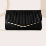 Black Clutch Purses Evening Bag For Women Formal Classic Envelope Purses And Handbags Wedding Party Prom With Shoulder Strap