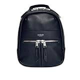 Knomo Mini läder crossbody väska, liten dragkedja handväska ryggsäck, sidoväska för kvinnor, Marinblått Xsp, kompakt